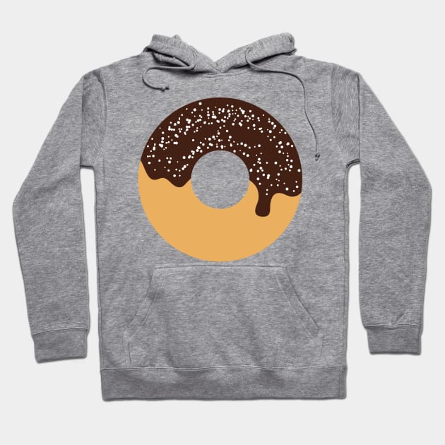 Simple Chocolate Donut with Powdered Sugar Hoodie by InkyArt